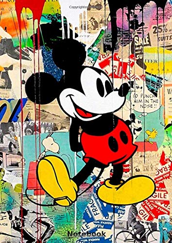 Notebook: Banksy Mickey Mouse, Journal, Diary (110 Pages, 8.27" x 11.69", blank), Sketchbook, Creative Kids Gift, fairy tale world, Note Taking System ... Soft, good graphics, mixed art, animations
