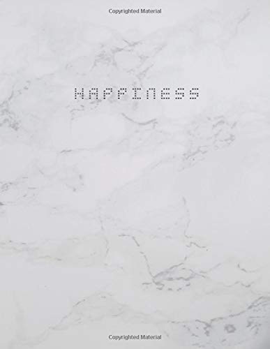 Happiness: Motivational Notebook, Unlined, Journal Writing, Large Notebook, Acid Free Paper, Marble Cover (110 Pages, Blank, 8,5 x 11)