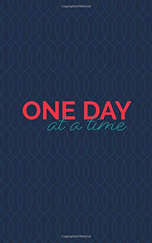 One Day At A Time | A Sobriety Journal to Write Your Way Through Recovery | Navy and Red Minimal Modern Cover