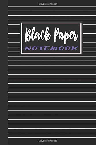 Notebook Black Paper: Writing Pages with White Lines for Notes | Composition Book for Gel Pens