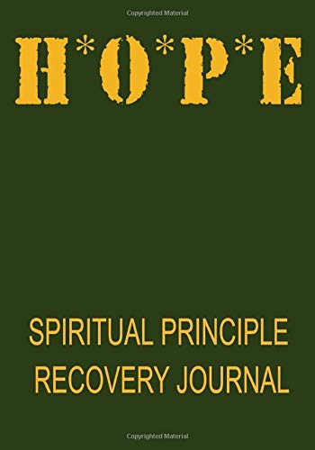 HOPE Spiritual Principle Recovery Journal: A Daily Reflection Meditations Guide - for Recovering Addicts - NA AA 12 Steps of Recovery Workbook - Anonymous Program Gift