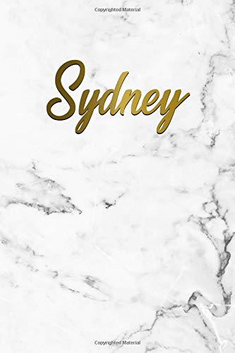 Sydney: Cute Grey Marble & Gold Personal Dot Grid Journal. Nifty Personalized Name Dot Gridded Bullet Notebook for Girls & Women.