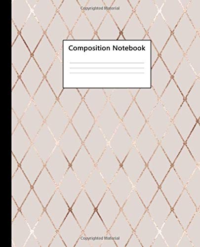 Composition Notebook: Nifty Wide Ruled Paper Notebook Journal | Cute Pink & Gold Geometric Wide Blank Lined Workbook for Teens Kids Students Girls for Home School College for Writing Notes.