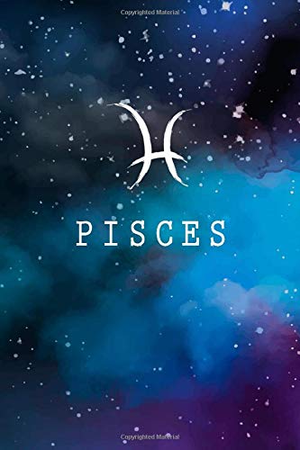 Pisces: Journal, Zodiac Symbol Horoscope Notebook, 6"x9" College Wide Ruled Lined Composition, Astrology Personalized Birthday Gift for Kids Men Women