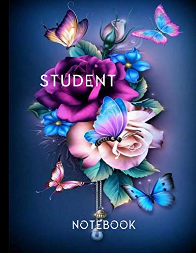 student notebook: Composition Notebook - College Ruled, 8.5 x 11: Pink And Grey Floral Soft Cover, 120 Pages (One Subject Notebook) journal