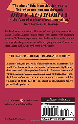 Obedience to Authority: An Experimental View (The Resistance Library)