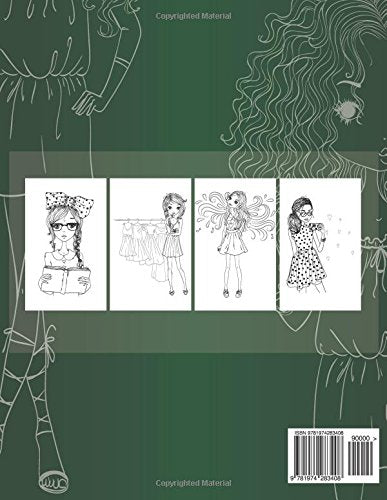 SPARKLING GIRL, Fun and Inspire Girl Life Coloring Book with Cute Girl Fashion Drawing: Color liked an artist coloring book series, 25 pictures