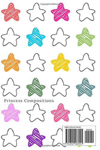 Composition Notebook: Colored Stars - Notebook For School, Work and Home, (110 Pages, Blank, 6 x 9) (Princess Compositions)