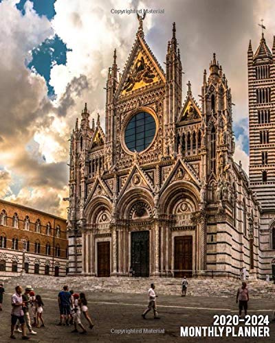 2020-2024 Planner: Trendy 5 Year Monthly Organizer, Schedule Calendar & Agenda with 60 Months Spread View - Cathedral Di S. Maria Assunta on Duomo Square in Siena, Tuscany, Toscana, Italy