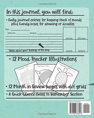 Mood Tracker Journal: 12 Months of Mood Tracking Illustrations plus Daily Journaling Log Compass Navigation Design