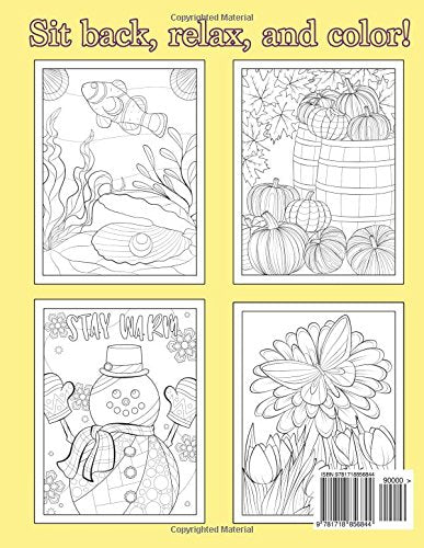 Large Print Adult Coloring Book of Seasons: Simple and Easy Seasons Coloring Book for Adults With over 80 Coloring Pages for Relaxation and Stress Relief (Easy Coloring Books For Adults) (Volume 15)