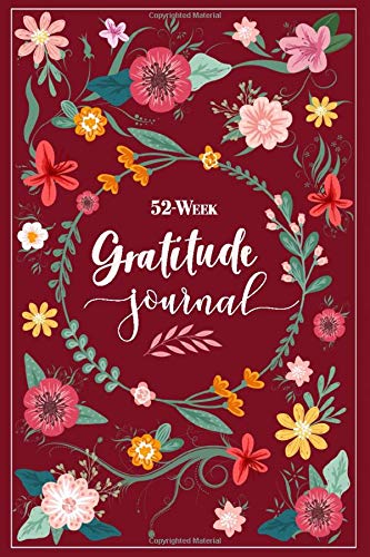 Gratitude Journal: A 52-Week Guided Journal to Cultivate the Habit of Gratitude: Increase Happiness and Life Appreciation: Polka Dot, Burgundy Red Notebook - 6 x 9