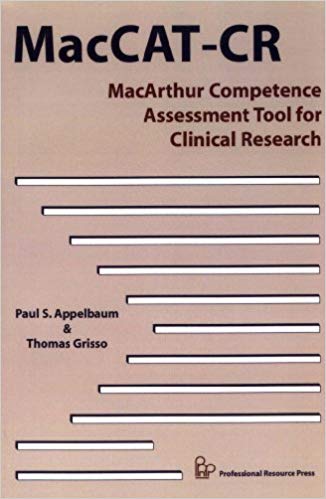 Macarthur Competence Assessment Tool for Clinical Research