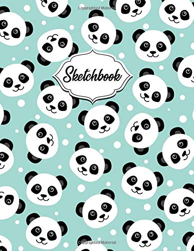 Sketchbook: Pretty Panda Bear Large Blank Sketchbook with Ample Crisp White Pages for Drawing, Sketching, Doodling and More. Cute Extra Large XL Notebook with a Softback Cover.
