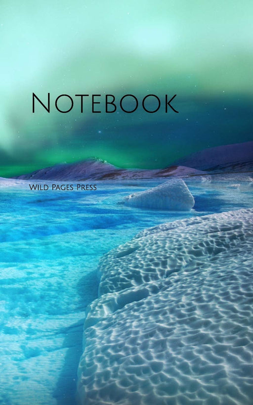 Notebook: aurora borealis snow lights northern lights ice river Finland Norway Sweden Greenland