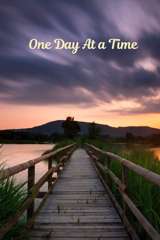 One Day At A Time: Small / Medium A5 Lined Gratitude Journal (6" x 9") - 100 Pages - Alcoholics Anonymous, Narcotics Rehab, Living Sober, Fighting ... Inspirational  Soberversary Gift Notebook