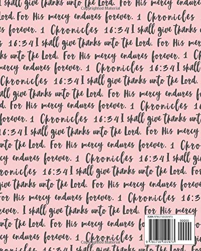 For His Mercy Endures Forever: Gratitude & Prayer Journal Pink with Text