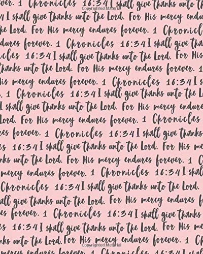 For His Mercy Endures Forever: Gratitude & Prayer Journal Pink with Text