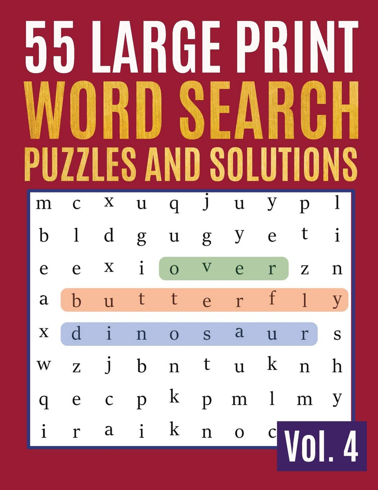 55 Large Print Word Search Puzzles And Solutions: Activity Book for Adults and kids | Word Search Puzzle: Wordsearch puzzle books for adults ... & Seniors) (Find Words for Adults & Seniors)