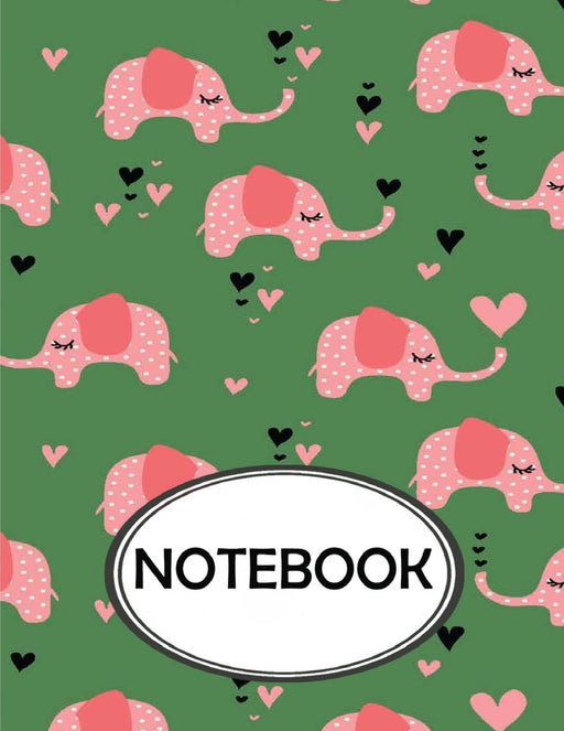 Notebook: Dot-Grid,Graph,Lined,Blank Paper : Cute Elephant Pattern : notebook journal, notebook marble, notebook paper, diary, 8.5" x 11" , 110 pages