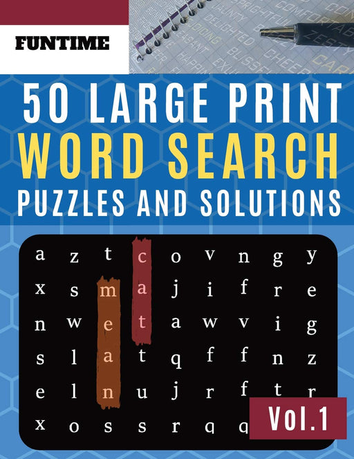 50 Large Print Word Search Puzzles and Solutions: FunTime Activity Book for Adults and childrens | Large Print Wordsearch Puzzles to Keep Your Child ... for Hours (Word find puzzle books for adults)