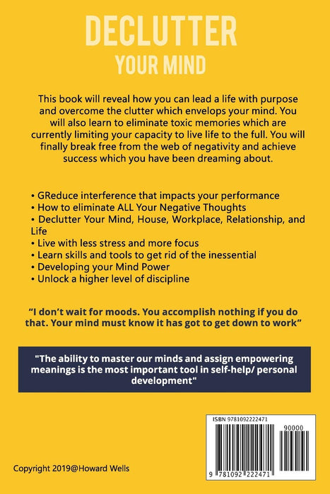Declutter Your Mind: Simple and Effective Ways to Relieve Anxiety, Eliminate Negative Thoughts and Fear