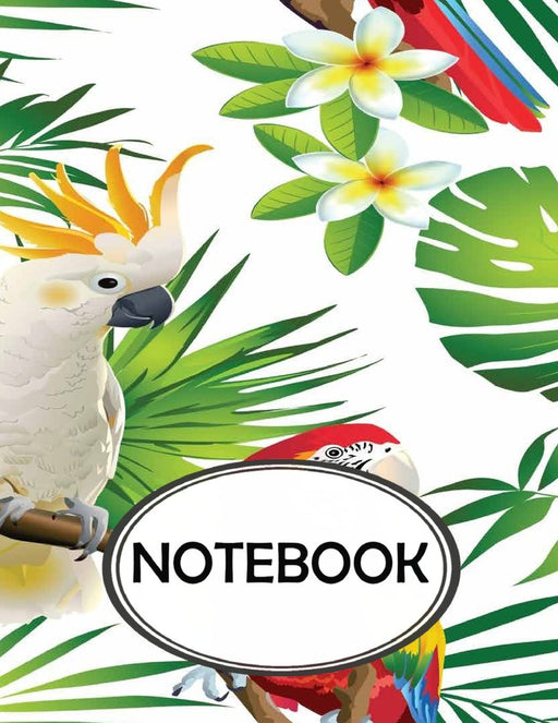 Notebook: Dot-Grid,Graph,Lined,Blank Paper : Colorful Parrot : notebook journal, notebook marble, notebook paper, diary, 8.5" x 11" , 110 pages