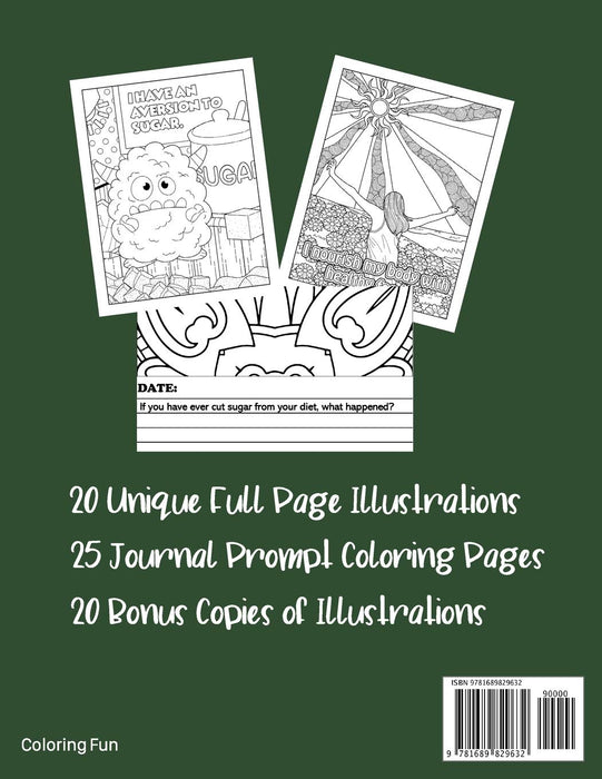 Eat Healthy Coloring Journal: Adult Coloring Pages Combined with Journal Prompt Pages to Encourage Healthy Food Choices and Mindful Eating Habits for Grown Ups