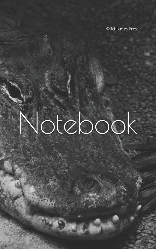Notebook: Crocodile black white animal alligator predator