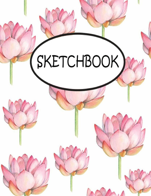 Sketchbook: Pink Lotus : 110 Pages of 8.5" x 11" Blank Paper for Drawing, sketchbook for adult, sketchbook for teen