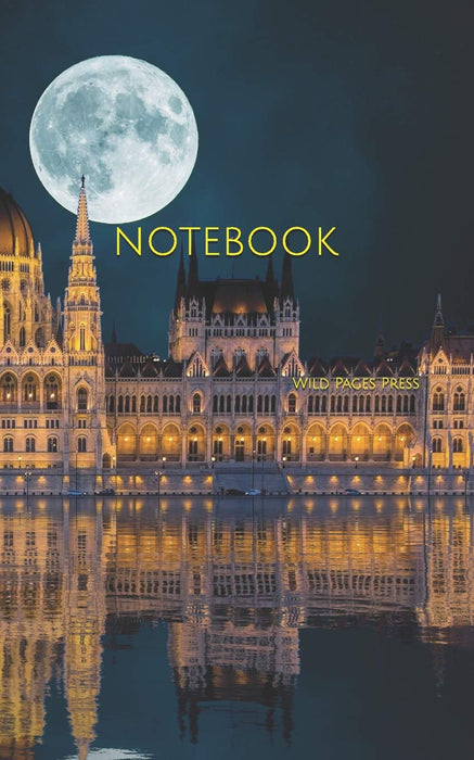 Notebook: City night Budapest reflection Hungary moon