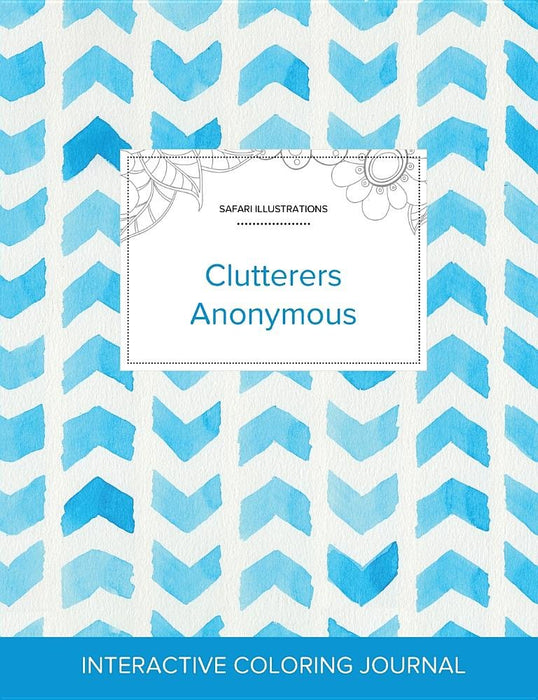 Adult Coloring Journal: Clutterers Anonymous (Safari Illustrations, Watercolor Herringbone)