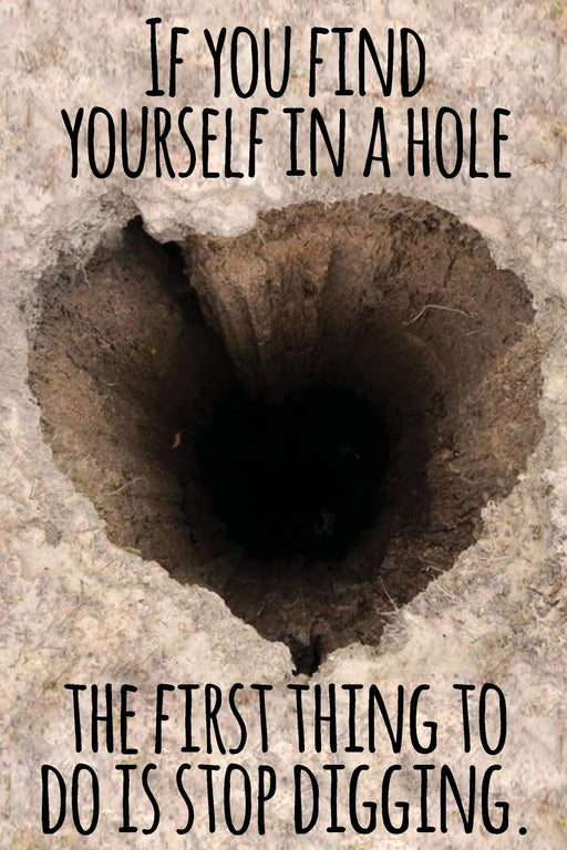 If You Find Yourself In A Hole The First Thing To Do Is Stop Digging: Daily Sobriety Journal For Addiction Recovery Alcoholics Anonymous, Narcotics ... 6" x 9" Looking Out (Sobriety Journals)