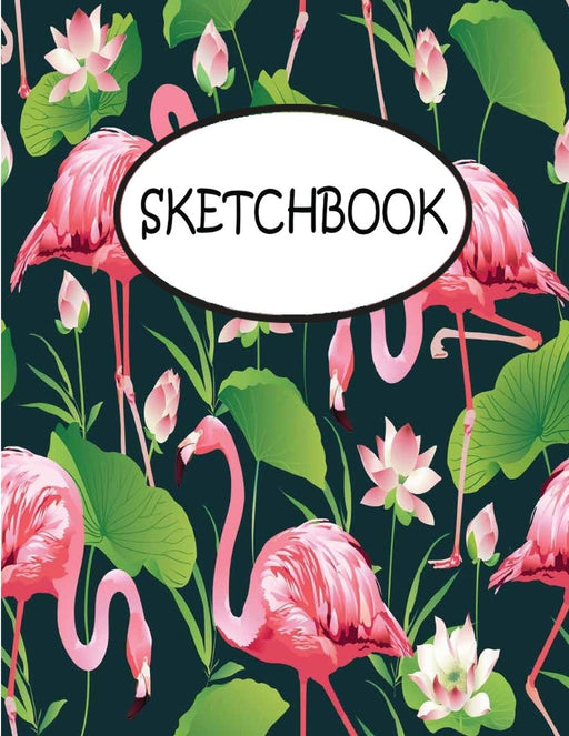 Sketchbook: Lotus Flamingo : 110 Pages of 8.5" x 11" Blank Paper for Drawing, sketchbook for adult, sketchbook for teen
