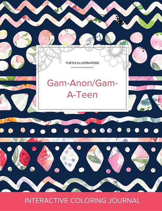 Adult Coloring Journal: Gam-Anon/Gam-A-Teen (Turtle Illustrations, Tribal Floral)