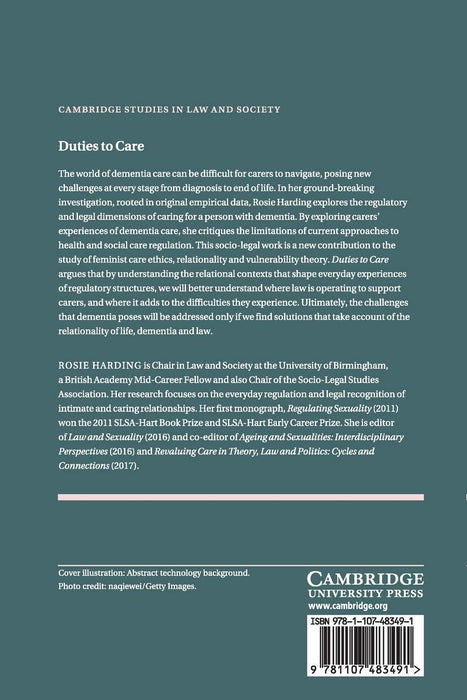 Duties to Care: Dementia, Relationality and Law (Cambridge Studies in Law and Society)