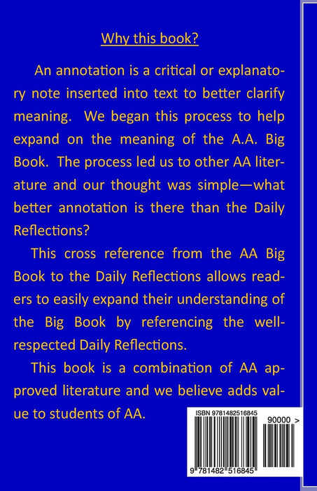 AA Big Book: Daily Reflections Cross Reference annotation (Understanding the AA Big Book)