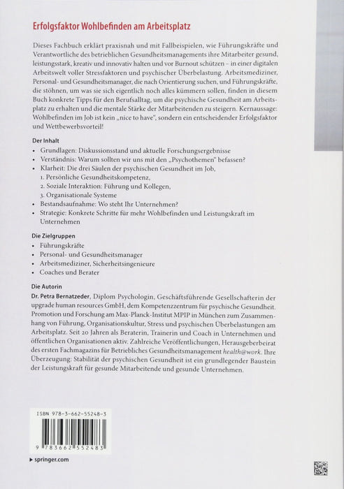 Erfolgsfaktor Wohlbefinden am Arbeitsplatz: Praxisleitfaden für das Management psychischer Gesundheit (German Edition)