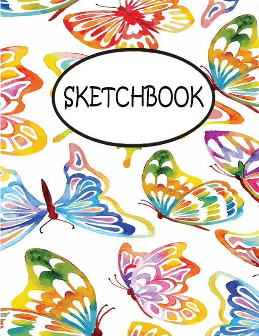 Sketchbook: Butterflies colorful V.2 : 110 Pages of 8.5" x 11" Blank Paper for Drawing, sketchbook for adult, sketchbook for teen