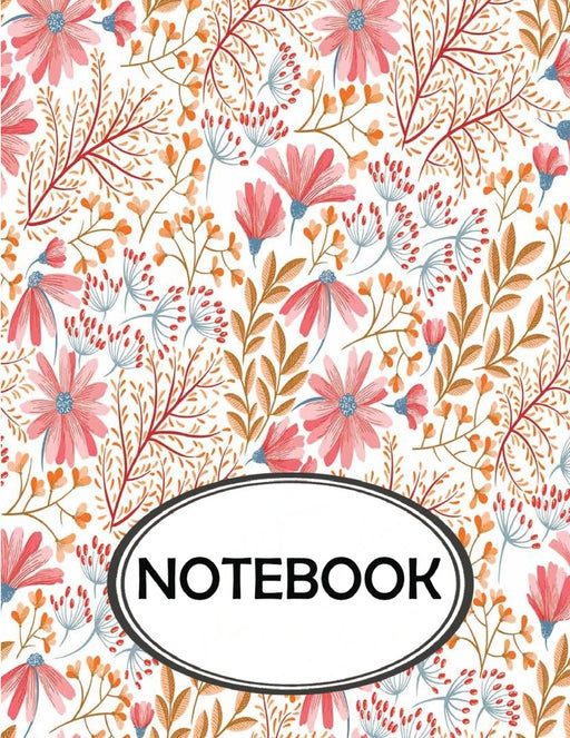 Notebook: Dot-Grid,Graph,Lined,Blank Paper : Beautiful Pink Flowers : notebook journal, notebook marble, notebook paper, diary, 8.5" x 11" , 110 pages