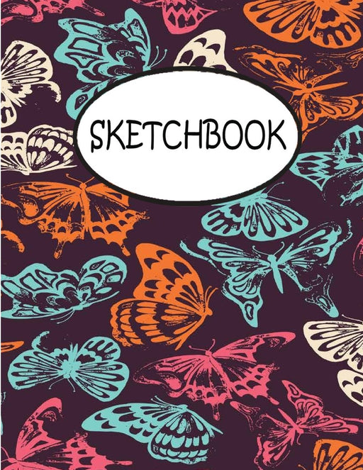 Sketchbook: Butterflies colorful : 110 Pages of 8.5" x 11" Blank Paper for Drawing, sketchbook for adult, sketchbook for teen