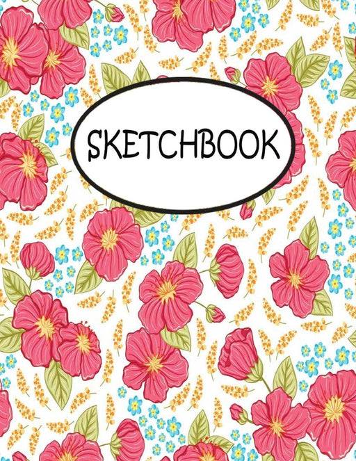 Sketchbook: Pink Flower Pattern : 110 Pages of 8.5" x 11" Blank Paper for Drawing, sketchbook for adult, sketchbook for teen