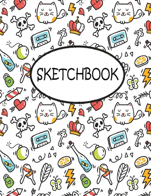 Sketchbook: Cat bolt Key : 110 Pages of 8.5" x 11" Blank Paper for Drawing, sketchbook for adult, sketchbook for teen
