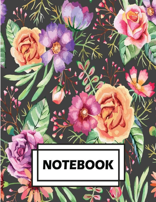 Notebook: Colorful Flowers Sketch : Journal Diary, Lined pages (Composition Notebook Journal) (8.5" x 11")