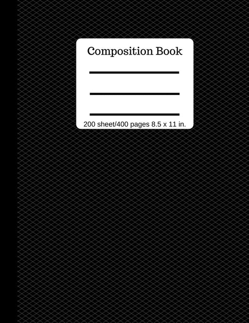 Composition Book 200 sheet/400 pages 8.5 x 11 in.: Black Pattern Cover Notebook College Ruled (Composition Notebook Journal)