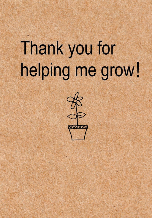 Thank you for helping me grow: Journal, Teacher Appreciation Gift Notebook with simple brown cover - Thank You Gift for Preschool Teachers, Kindergarten, End of Year Teacher Gift
