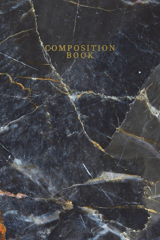 Composition Book: Marble + Gold Wide Lined Small Notebook | 110-Page Blank Large Wide Ruled Journal for Jotting Doodling Journaling Writing Notes for Women Girls Teens (6 X 9)